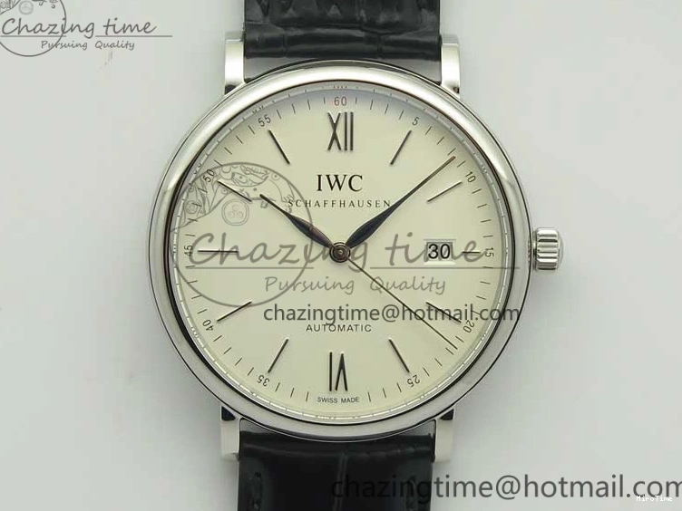 MIROTIME 0730 Portofino Automatic SS MKF 1:1 Best Edition White Dial On Black Leather Strap MIYOTA 9015 V Original 7204